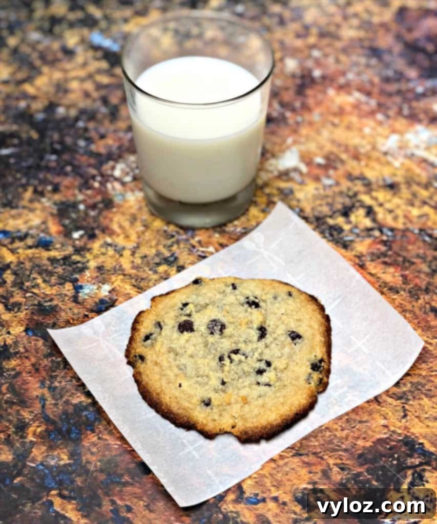 keto chocolate chip cookies with milk