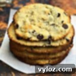 keto chocolate chip cookies on a countertop